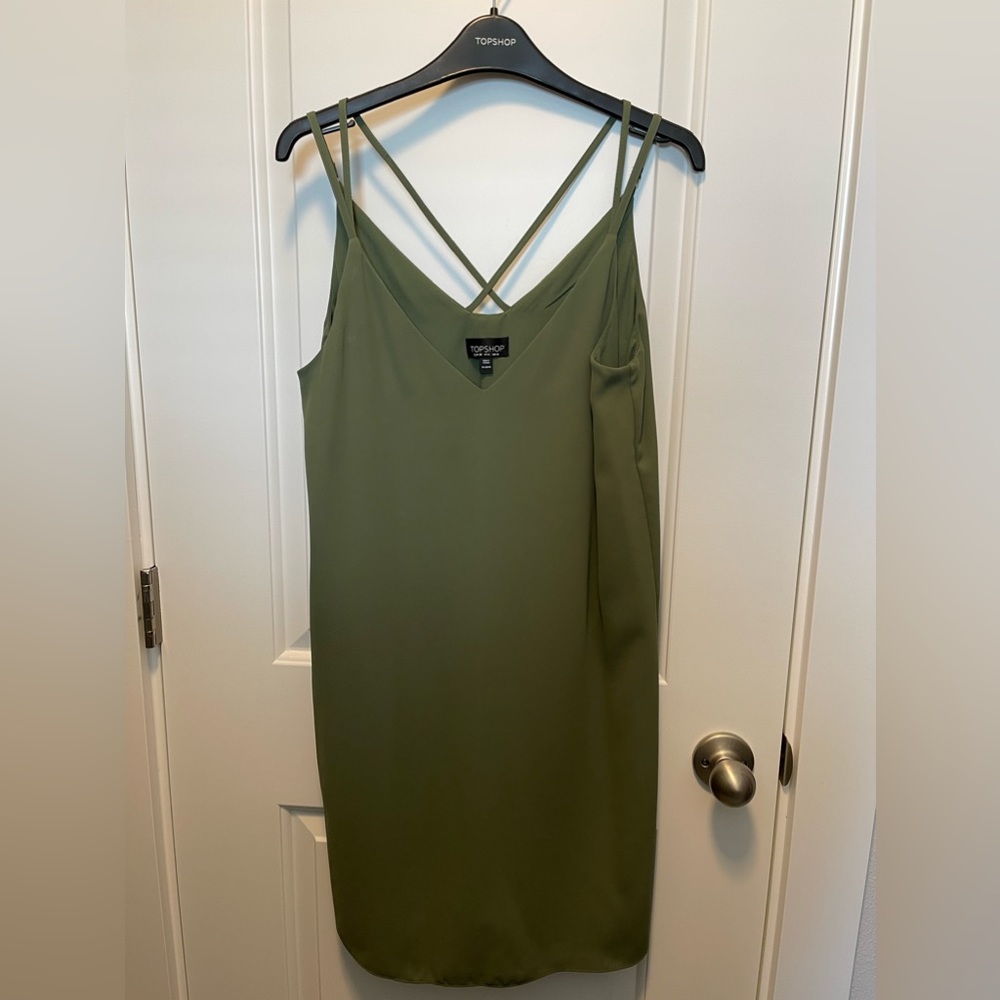Topshop Green Slip Dress